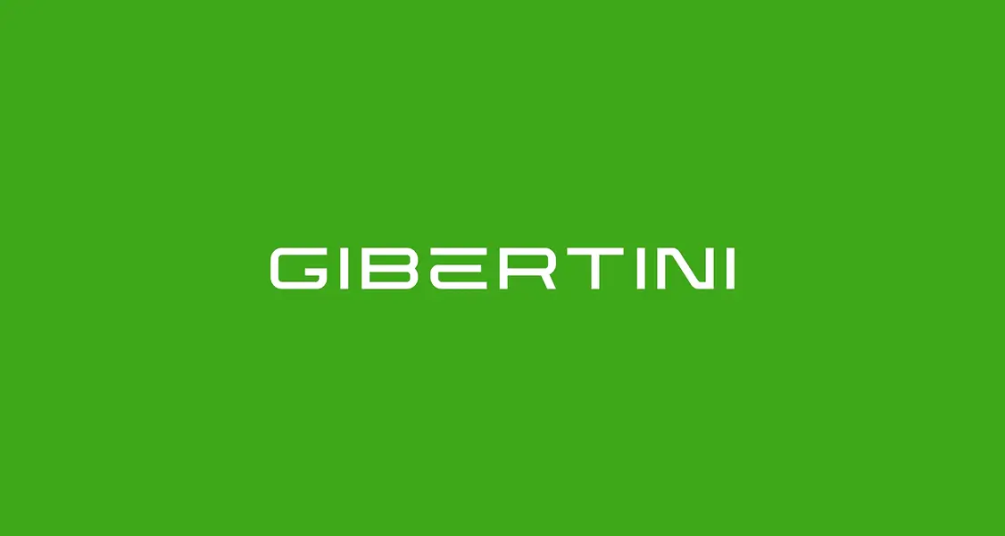 Versione monocromatica del logo Gibertini, bianco su verde